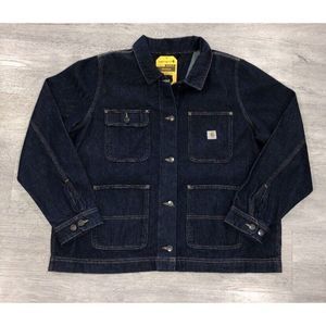 Carhartt Women's Chore Coat Rugged Flex Relaxed Fit Denim Jacket 2XL 105449 NWT